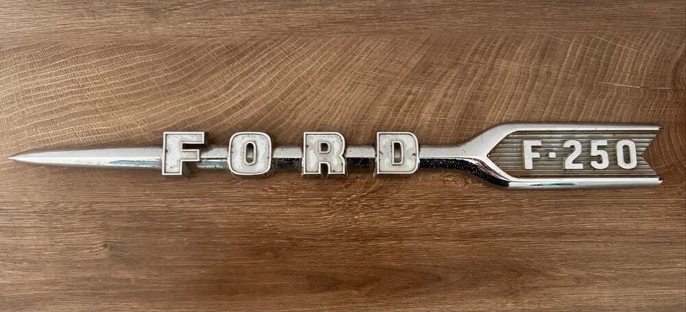 1960 Vintage Ford F-250 Truck Hood Side Emblem